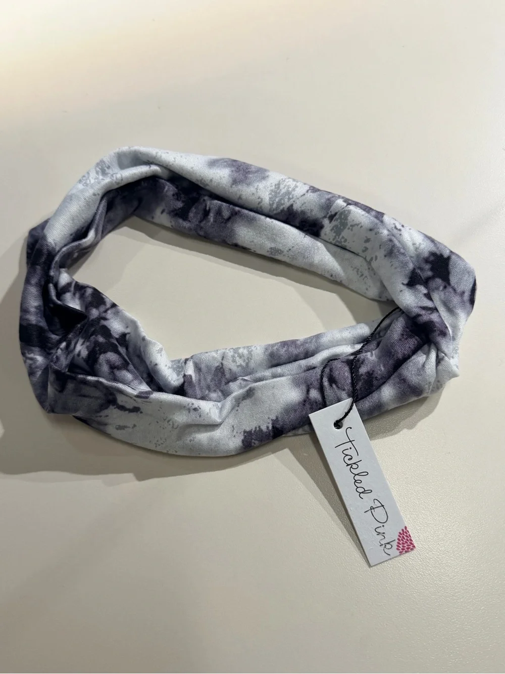 NWT Tie-Dyed Gray & White Stretch Headband by